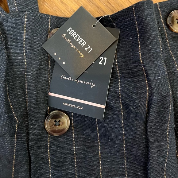 Forever 21 Linen Belted Pinstripe Summer Dress - Picture 5 of 8